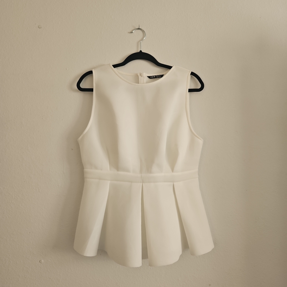 White peplum top by Shein